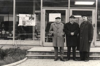 Emil Hanzelka, Erich Ledwinka, Josef Vermiřovský v roce 1968 před tehdejší budou technického muzea