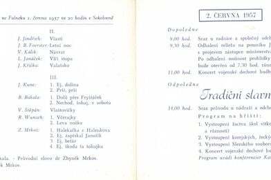 Oslavy Jana Amose Komenského ve Fulneku, 1. a 2. června 1957.